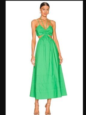 Revolve NICHOLAS Baylee Cut Out Emerald Green Dress
